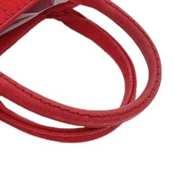 Prada Canvas Tote Canapa Tote Bag Red - Picture 9 of 13